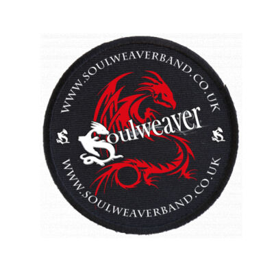 Red Tribal Dragon - PC01 8cm Round Sew-On Patch Thumbnail